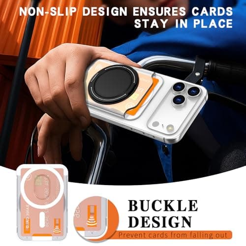 Ofmeow Wallet Kickstand for Phone Compatible with Mag-Safe Adjustable Lightweight Wallet Stand Magnetic Card Holder with Grip for iPhone 12 to iPhone 17 & Others Phone view 4