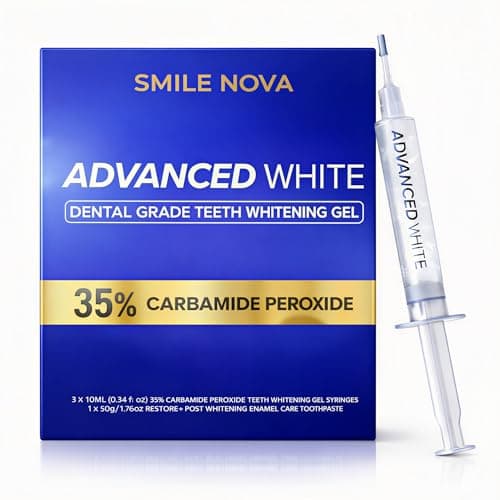 Advanced White Teeth Whitening Gel Refill Pack – 60 Treatments | 35% Carbamide Peroxide Professional Dental-Grade Gel | 3×10 mL Syringes | Restore+ Nano-Hydroxyapatite Toothpaste | Trays Not Included — image 1