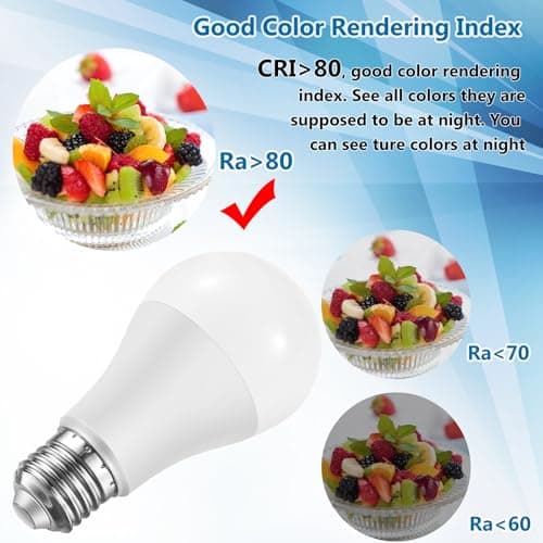 A19 LED Light Bulbs 100 Watt Equivalent, HengBo 6500K Daylight White Light Bulb, 12W 1200 Lumens, Non-Dimmable, E26 Standard Medium Base Super Bright Lamp for Bathroom Home Lighting (Pack of 4) view 6