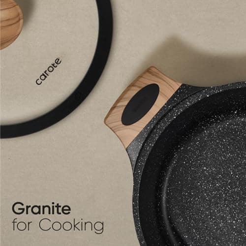 CAROTE 26PCS Pots and Pans Set Non Stick, Cookware Set Pots and Pans Induction Cook Ware, Nonstick Kitchen Cooking, PFOA Free, Black view 7
