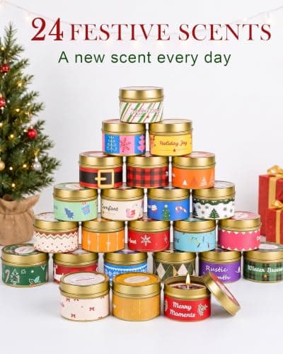 Candle Advent Calendar 2026, 24-Day Scented Candle Gift Set for Women | 100% Natural Soy Wax, 24 Different Fragrances, Daily Scent Surprises, Christmas Decor and Gifting view 2