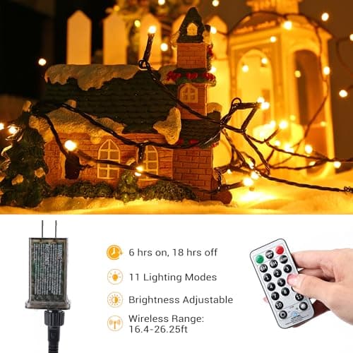 200 LED 65.67 ft Colored & Warm White Color Changing Christmas Lights with Remote view 6