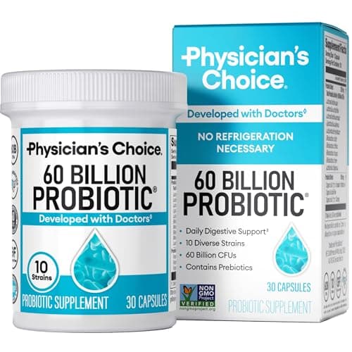 Physician's CHOICE Probiotics 60 Billion CFU - 10 Strains + Organic Prebiotics - Immune, Digestive & Gut Health - Supports Occasional Constipation, Diarrhea, Gas & Bloating - for Women & Men - 30ct — image 1