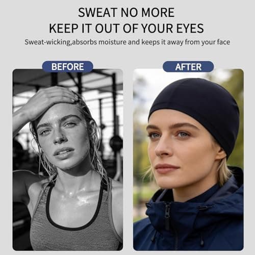 Renil Lightweight Quick Dry Skull Caps, Moisture Wicking Cycling Cap/Helmet Liner Running Beanie Caps for Men and Women view 5