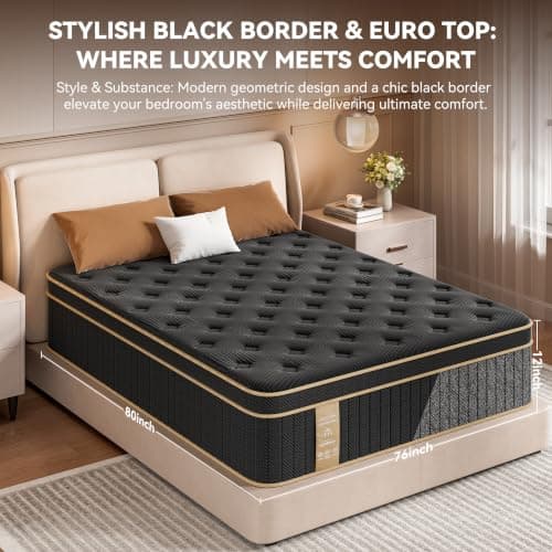 King Size Mattress, 12 Inch Hybrid King Mattress with Pocket Springs | Cooling Gel Memory Foam & Pressure Relief, Support Foam for Spine Alignment & Motion Isolation, Edge Support, Medium Firm view 5