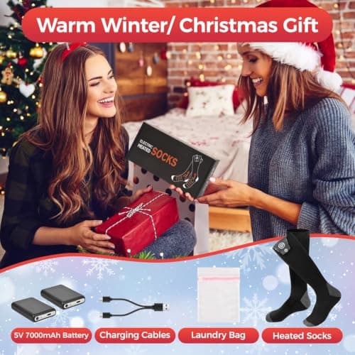 Heated Socks for Men Women, 7000mAh Rechargeable Battery Electric Heating Socks with APP Control Washable Winter Warm Socks for Foot Warmer Outdoor Fishing Hunting Ski Cycling Hiking Camping view 6