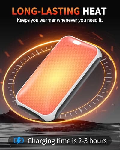 Lerat Hand Warmers Rechargeable 2 Pack, Portable Electric Hand Warmer Max 131℉, Reusable Slim Pocket Heater Handwarmers, Gifts for Men, Women, Outdoor, Golf, Camping, Hunting Essentials view 6