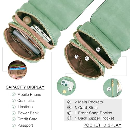 Soperwillton Crossbody Bags for Women Vegan Leather Purse Small Shoulder Handbags with Wide Adjustable Strap view 2