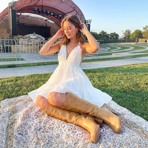 heelchic Knee High Boots for Women Campus Banana Square Toe Chunky Block Heel Tall Boots Long Riding Boots view 6