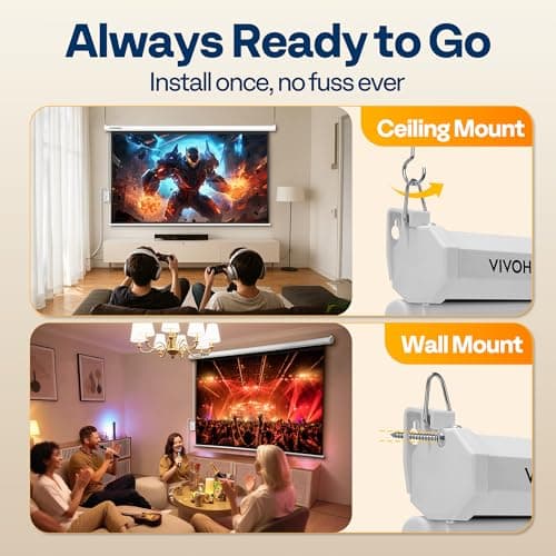 VIVOHOME Motorized Projector Screen with Remote, 16:9 84 Inch Auto Electric Projection Screen, HD 4K Movie Screen for Home Theater, Cinema, Office (73 x 41 White) view 6