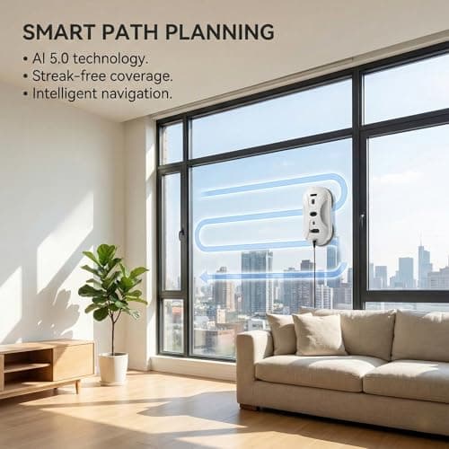 Automatic Window Cleaning Robot, Window Cleaner Robot Auto Dual Spray, 2026 Model Robot Limpia Vidrios AI Path Planning, 3000Pa Suction, Remote Control, Edge Detection for Streak-Free Glass - BSD16 view 4