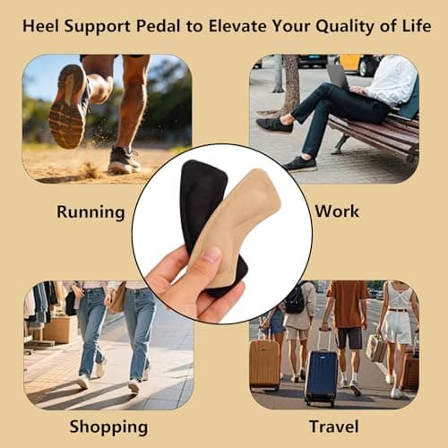 BvnzunTrs 6 Pairs Heel Cushion Pads for Shoes Suitable for Loose Shoes Heel Grips Liner Slippage Control Breathable for Men Women Anti-Slip Fillers Heel Protectors Blisters Friction Pain(Beige+Black) view 6