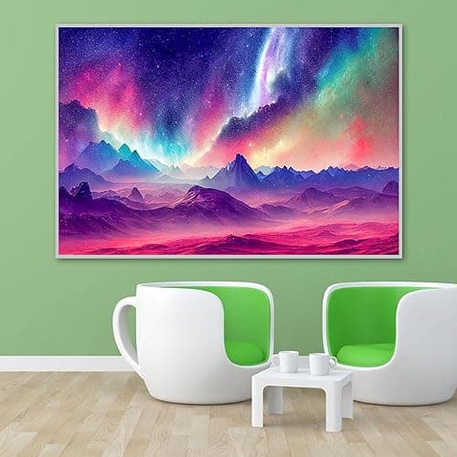 ijbnhd Large Diamond Painting Kit for Adults- Large Diamond Art Kits for Adults, Aurora Mountain Full Drill Round Gem Art for Crafts Home Wall Decor Gift 27.5 X 15.7inch view 6