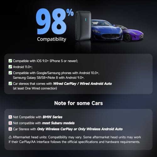Magic AI Box CarPlay, Android Auto Wireless Adapter, CB4A-Grey | Wired to Wireless, Dual-WIFI, AI-Powered, Plug-and-Play, Universal Compatibility, Compact Design view 6