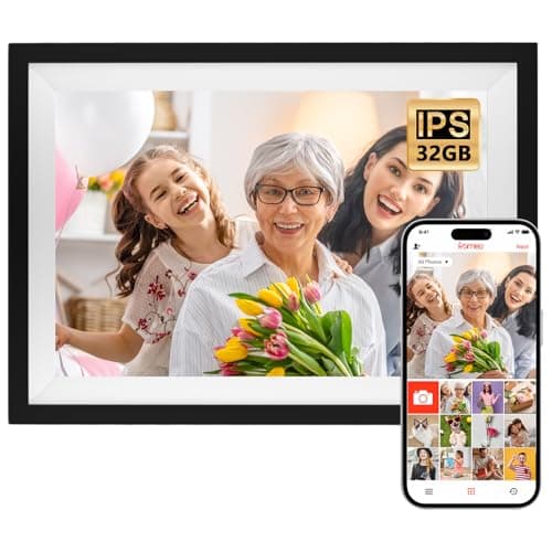 10.1 Inch Digital Picture Frame WiFi, Frameo Digital Picture Frame, Smart Cloud Electronic Picture Frame with 32GB Storage, Easy Setup to Share Photos/Videos via Frameo App — image 1