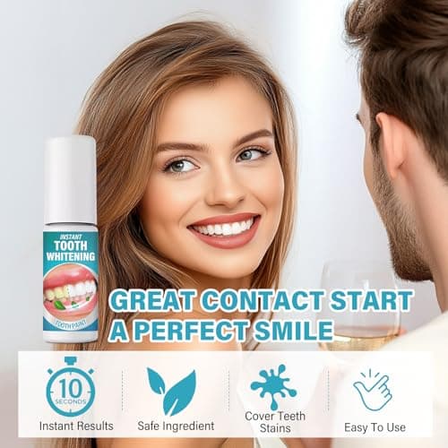 Tooth Paint, Instant Teeth Whitening Paint Kit, White Gel Paint for Teeth, Easy & Fast Get Shiny Teeth, Safe, Assertive Socializing view 3