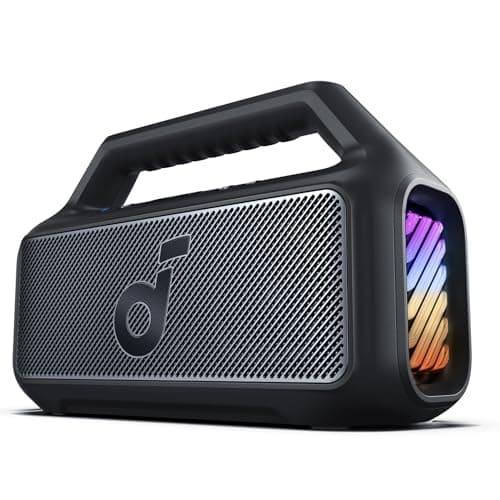 Soundcore Boom 2 by Anker, Outdoor Bluetooth Speaker with 80W Powerful Bass, 24H Playtime, IPX7 Waterproof & Floatable, RGB Lights, Custom EQ, Portable for Beach, Pool & Camping (Black) view 1