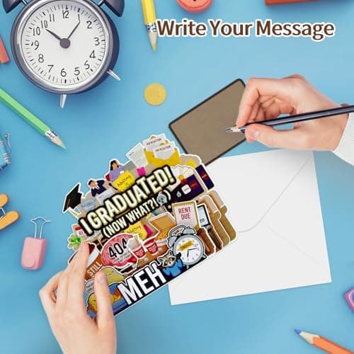 FaCraft Funny Graduation Cards - Relatable Meme I Graduated Now What Adulting is Hard Gifted Kid Burnout I'm Just a Girl/Guy 404 Error Future Not Found - 5-Layer Pop Up for Bestie Class of 2026 view 2
