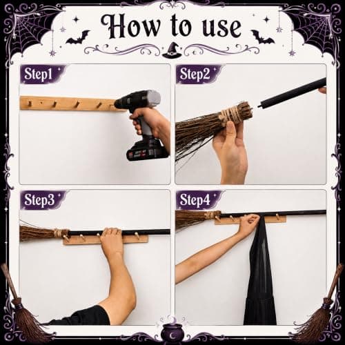 Halloween Porch Witches Broom Decor Kit view 3