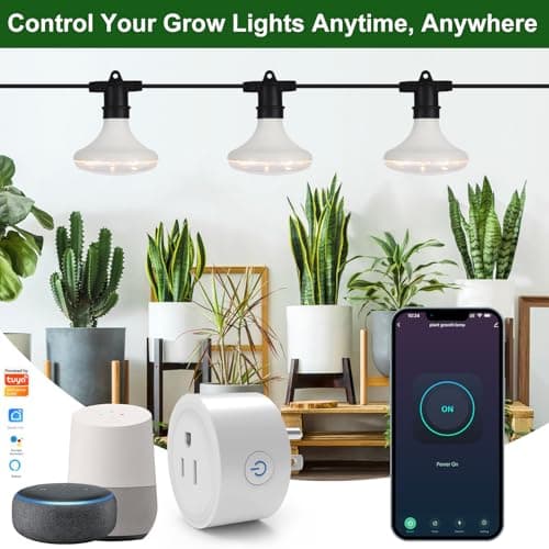 DingChen Outdoor Grow Lights Waterproof, Full Spectrum String Grow Light with 22FT Light String Cord for Seedling, Veg, Flower in Greenhouse, Garden, Backyard, Farm (12 Lights, with Smart Plug) view 5