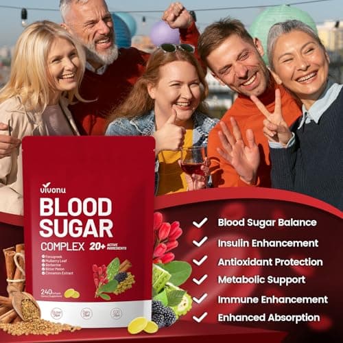 VivoNu Blood Sugar Complex Supplement | Advanced Formula with 20 Herbs and Vitamins with Cinnamon, Turmeric, Black Pepper, Licorice and More, Vegan, Non-GMO, Gluten-Free view 5