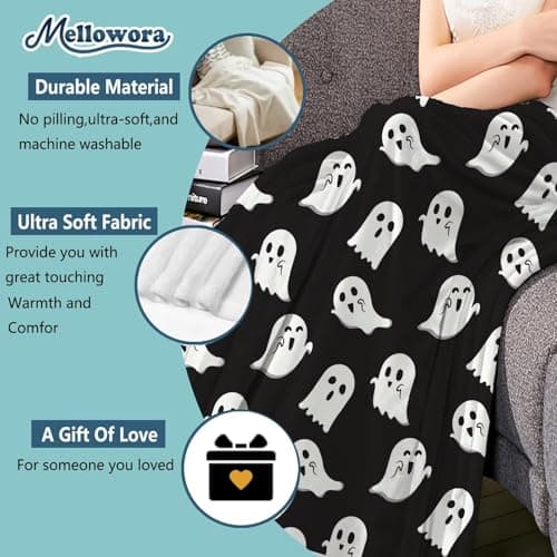 ONLY 9.99 !!! 50%OFF - Halloween Cute Ghosts Blanket - All Size Funny Black Cats Halloween Gifts for Girls Boys !!!! Gnome Spooky Super Novetly Poster Home Decor Tapestry Gifts !!!!!!!!!!! view 5