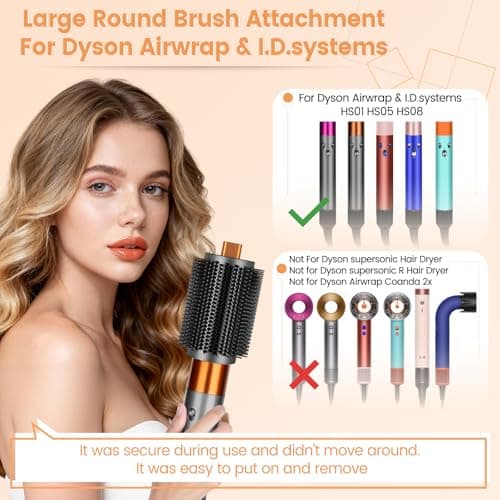 YTCHYYSK Large Round Volumizing Brush for Dyson Airwrap HS01/05/08 | 3.3in with plastic bristles round brush attachment accessories for straightening fast dry big curls add volume view 5