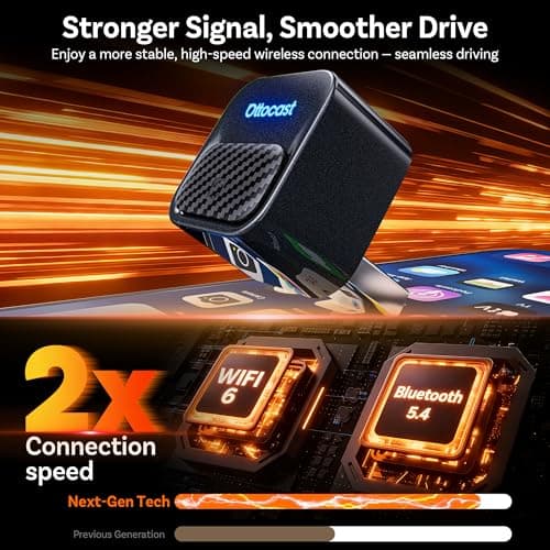 Ottocast Mini Core 2026, 2-in-1 Wireless CarPlay Adapter & Android Auto Adapter – Auto-Switch, Plug & Play, WiFi 6, Fast Reconnect, Mini & Stable view 5