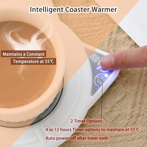 Coffee Mug Warmer Keep Beverages Warm, 131℉ Constant Temperature Tea Warmer Mug Warmer for Desk Coffee Warmer Plate Coffee Warmer for Desk Auto Shut Off, Cup Warmers for Hot Drinks view 5
