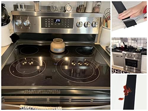 Silicone Kitchen Stove Gap Covers, Kitchen Counter Gap Anti-Slip Non-Tacky Filler Seals Spills Between Counter, Stovetop, Oven, Washer, Heat-Resistant，Set of 2 (21 Inches, Black) by liboyixi view 5