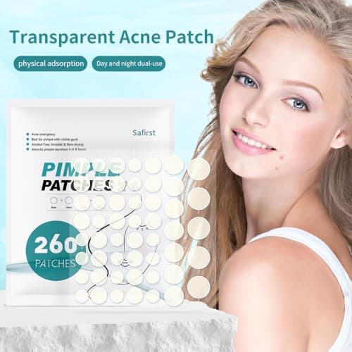Safirst Sticky Acne Patches Hydrocolloid Pimple Absorbing Patch 4 Size 260 Counts Spot Blemish Invisible Stickers Zit Dot Cover Breakout Treatment view 4