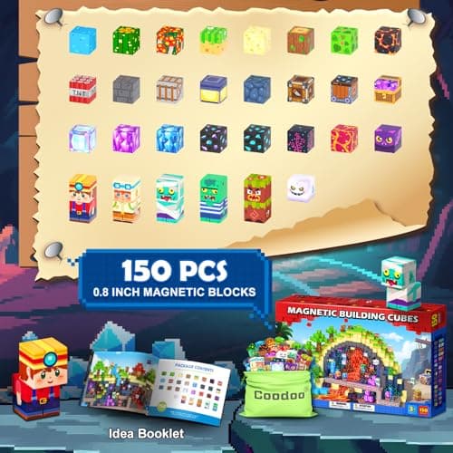 Coodoo 150PCS Magnetic Blocks, Build Mine Magnet World Set, Toddler Outdoor Toys STEM Construction Building Blocks Toy, Magnetic Tiles Sensory Kids Toys for 3+ Year Old Kids Boys Girls Ages 3 4 5 6 view 4