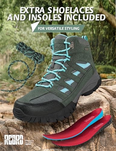 R CORD Hiking Boots Women Waterproof Breathable Non-Slip Womens Hiking Boots Arch Support for Rocky Trails Mountain Climbing & All-Day Comfort view 6