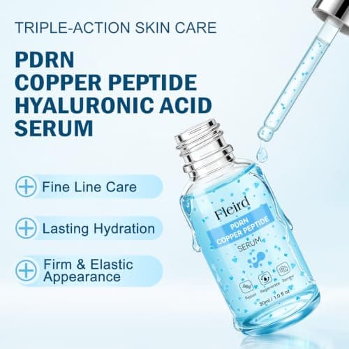 PDRN Copper Peptide Serum for Face with GHK-Cu and Hyaluronic Acid, 1 Fl Oz view 3