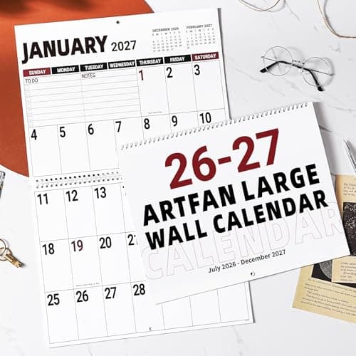 Wall Calendar 2026-2027 - 2026-2027 Large Wall Calendar, Jul. 2026 - Dec. 2027, 14.7'' x 23.2''(Open), Big Calendars 2026, 18 Months Jumbo Large Print 26-27 Calendar, 14.7'' x 11.6''(Close), Twin-Wire Binding view 4