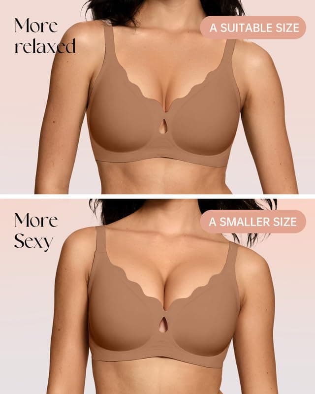 ProKloud Wireless Bras for Women Wave Push Up No Underwire Bralettes Seamless Full Coverage Support Lift Everyday Bra view 4
