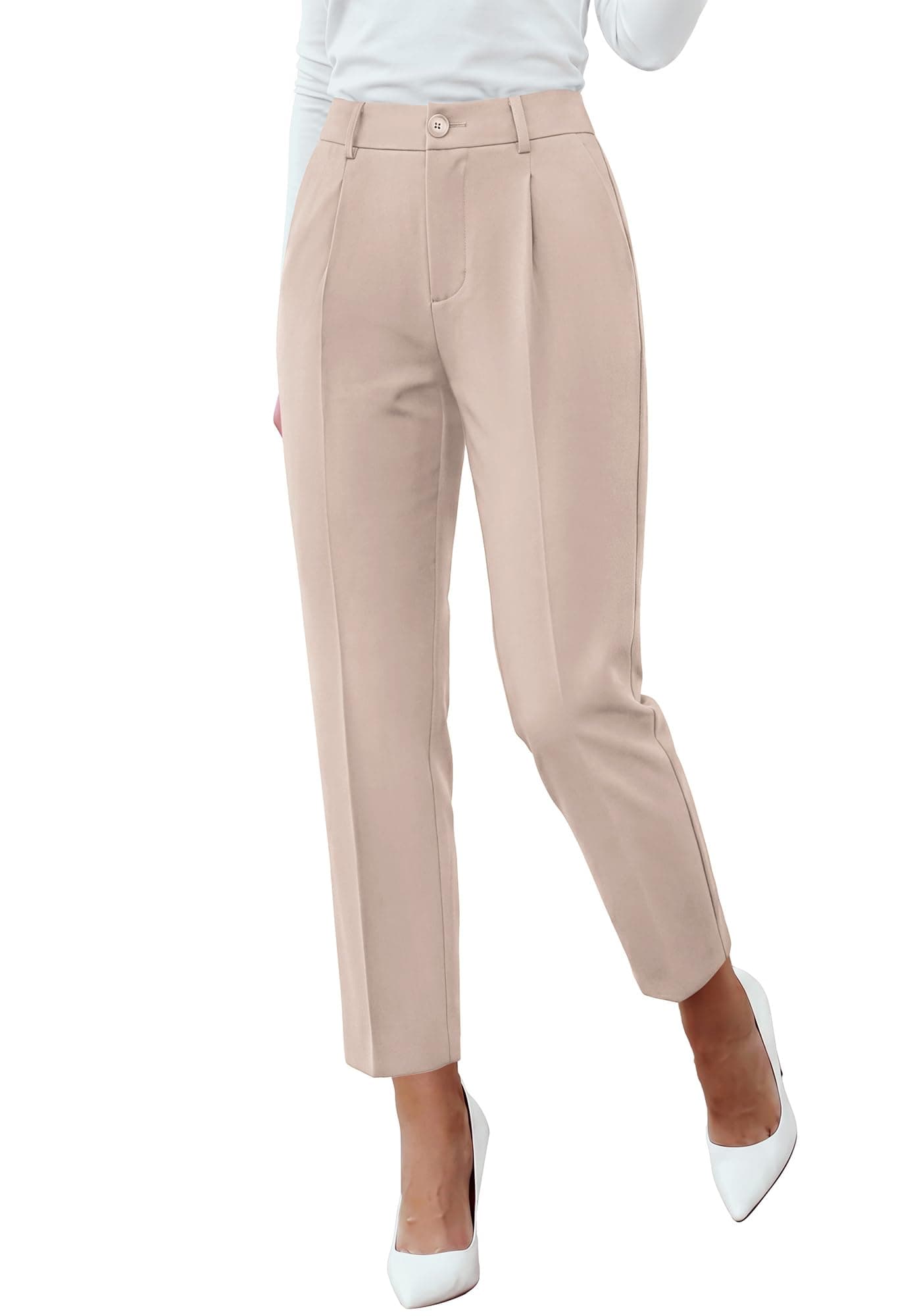 BTFBM Dress Pants Women Work Business Office Ankle Trousers Pockets