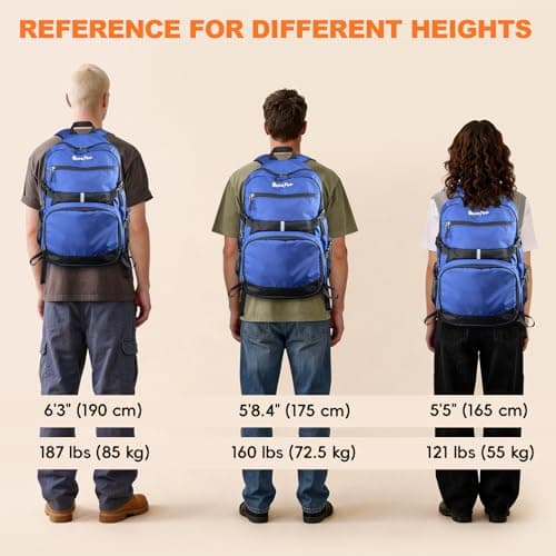Seektop Lightweight Travel Backpack for Men Women, Multiple Pockets 40L Hiking Backpack Foldable Carry on Backpack for Outdoor Camping Sport Leisure (Blue) view 6