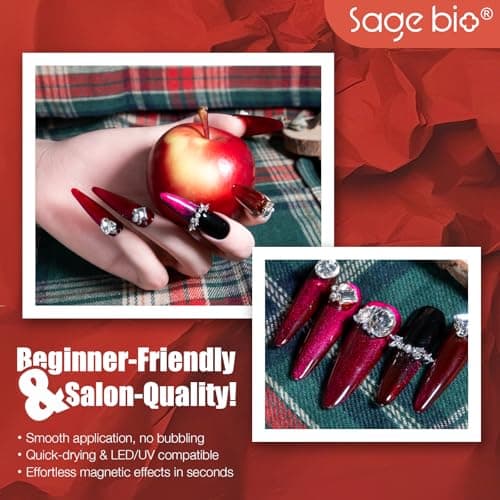 SAGEBIO Cat Eye Gel Nail Polish, 15ml Magnetic Gel, High-Gloss 3D Effect with Magnet Stick, Long-Lasting, Easy Application for DIY Manicures, 03 view 5