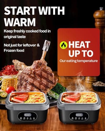 oofkit Electric Lunch Box For Adults(Men),Heated Lunch Box, Battery Powered Rechargeable,Self Heating Cordless,Portable Food Warmer For meals on the go view 3