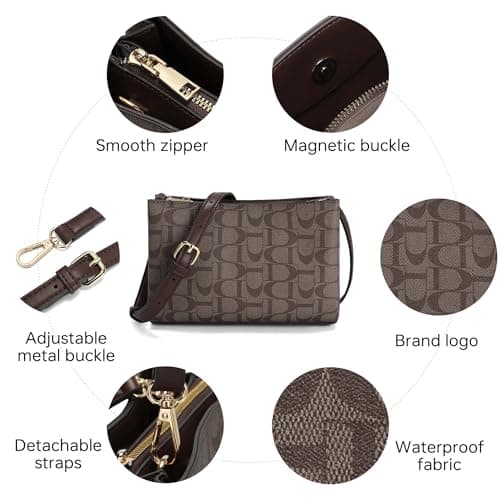 Goinsound Small Crossbody Bags for Women, Vegan Leather Crossover Purse Cell Phone Purses Rfid Shoulder Bag view 5