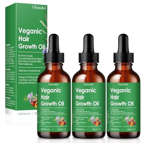 Hair Growth Oil with Rosemary Castor Oil Vegan Strengthening Formula for Thinning Hair Regrowth Treatment in Natural Vegan Hair Serum to Nourish Scalp Stimulate Follicles 3PCS for Man and Women — image 1