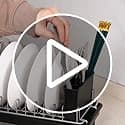 SanDream Small Dish Drying Rack with Removable Utensil Holder & Anti-Scratch Base - Stainless Steel Dish Rack, Dish Drying Rack with Drainage & Space Saving Design for Kitchen Counter, White view 7
