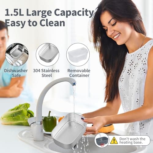 Vingud Electric Lunch Box for Adults, Heated Lunch Box Food Warmer, 80W 1.5L Portable Heating Lunchbox for Men/Work/Car/Truck, 12V 24V 110V Lonchera Eléctrica Portátil Christmas White Elephant Gifts view 6