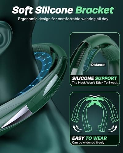 Laimiod Portable Neck Fan - with LED Book Light, 6-20 Hrs Long Battery, 6-Speed Adjustable, USB-C Rechargeable, Ultra Quiet, Hands-Free Personal Cooling for Men Women Outdoor Indoor view 6