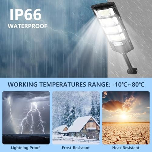 MATEPLUS Solar Lights Outdoor 2 Pack, 320° Wide Angle Street Lights Outdoor Waterproof, Solar Flood Lamp with Motion Sensor & Remote Control 12000LM for Yard, Parking Lot view 6