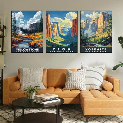 Axquilon 3 Packs Paint by Numbers Kit for Adults - National Park Adult Paint by Number Kits on Canvas, Easy Adults' Paint-by-Number Kits for Gift Home Wall Decor 12x16in view 5