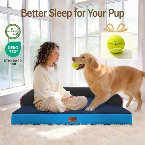 Comfort Expression Extra Large Dog Bed Orthopedic - XL Orthopedic Dog Beds Waterproof Pet Couch Memory Foam Sofa Bolster with Removable Cover - 42 x 30 view 6