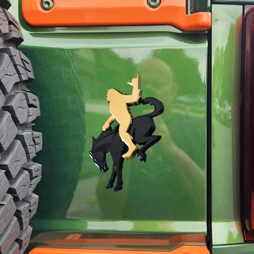 Add-A-Sasquatch Emblem for Bronco, 3x4 Inch, Adhesive Overlay Decal, 2021-2025 Models (Bronze Metallic, Stay Relaxed) view 5