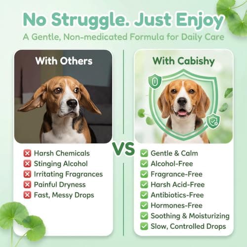 Cabishy Ear Cleaner for Dog Cat Ear Drops Wax Removal with Centella Asiatica No Irration, No Alcohol, Non-Medicated Pet Ears Wash Cleaning Solution Itch Relief Soothing Deodorizing Itchy Ears 4oz view 3